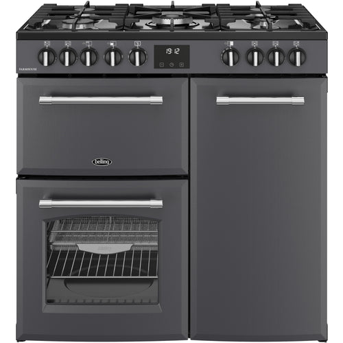 Belling RCA FARMHOUSE 90DF A - Grey 90cm Dual Fuel Range Cooker - 174L - A Energy