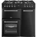 Belling Farmhouse 90DF - Black 90cm Dual Fuel Range Cooker - 174L Capacity - A Energy Rating