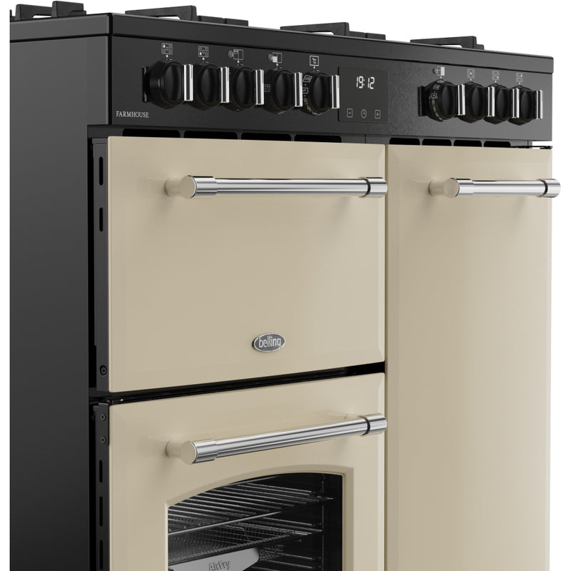 Belling Farmhouse 90DF - Cream 90cm Dual Fuel Range Cooker - 174L Capacity - A Energy Rating