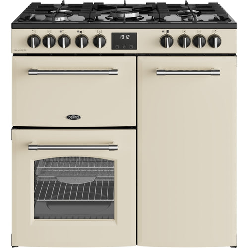 Belling Farmhouse 90DF - Cream 90cm Dual Fuel Range Cooker - 174L Capacity - A Energy Rating