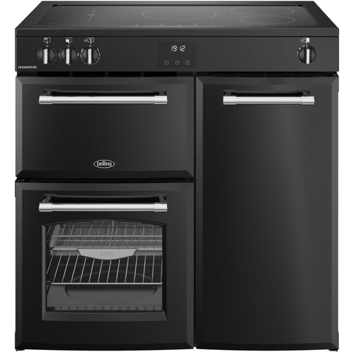 Belling RCA FARMHOUSE 90Ei B - Black 90cm Induction Range Cooker - 174L Capacity - A Energy Rating