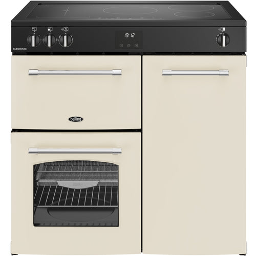 Belling RCA FARMHOUSE 90Ei C - Cream 90cm Induction Range Cooker - 174L Capacity - A Energy Rating