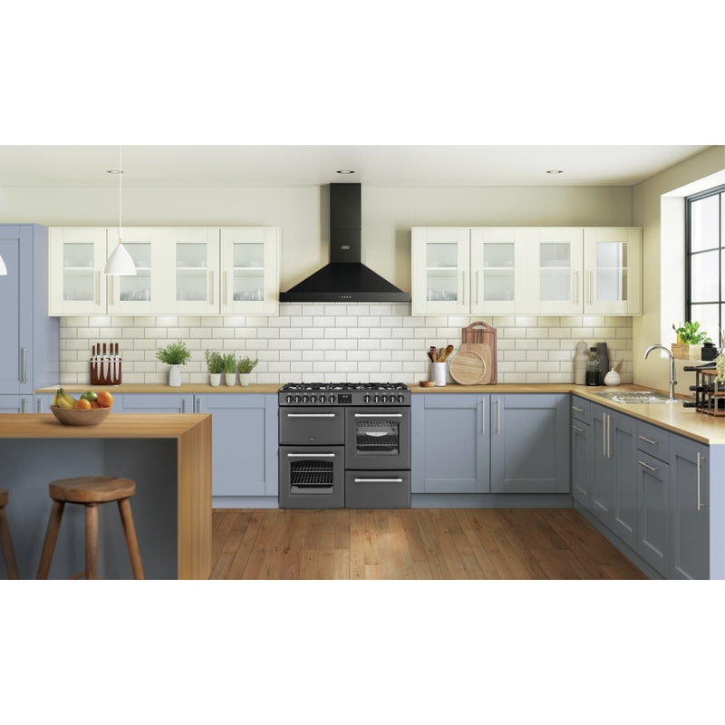 Belling Farmhouse 100DF - Grey 100cm Dual Fuel Range Cooker - 199L - A energy