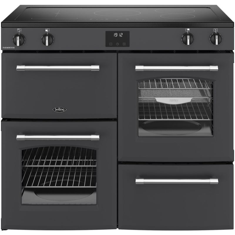 Belling RCA FARMHOUSE 100Ei - Grey 100cm Induction Range Cooker - 5 Zones, 199L, A Energy