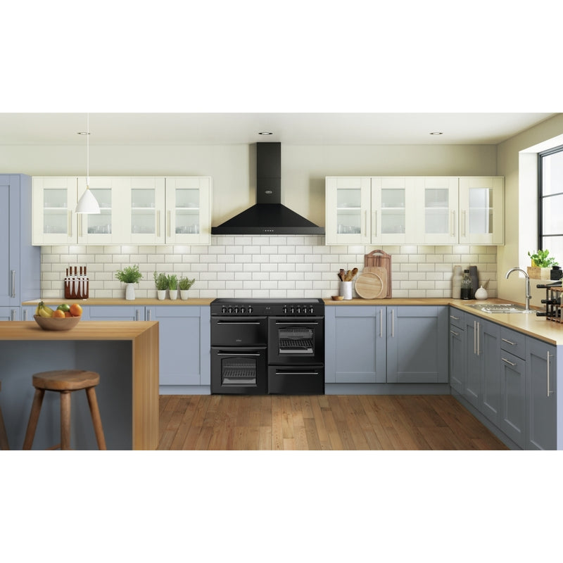 Belling RCA FARMHOUSE 110E B - Black 110cm Ceramic Range Cooker - 194L - A Energy Rating