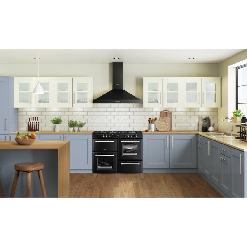 Belling RCA FARMHOUSE 110DF - Black 110cm Dual Fuel Range Cooker - 199L Capacity - A Energy Rating