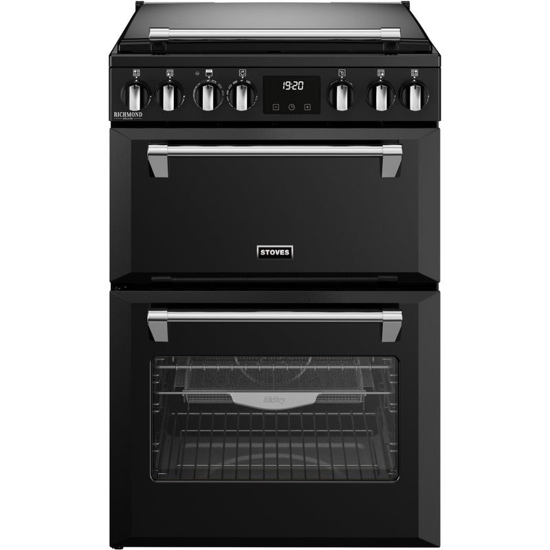 Stoves DX MRA RICH 60DF - Black Dual Fuel Cooker with Double Oven - 4 Cooking Zones - A Energy Rating