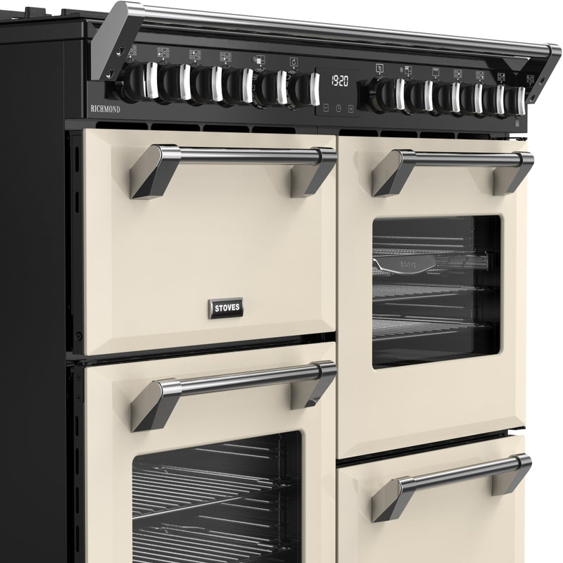 Stoves RCA RICH 100DF CRM - Cream Range Cooker - 196L Capacity - Quad Oven - 7 Burner - A Energy