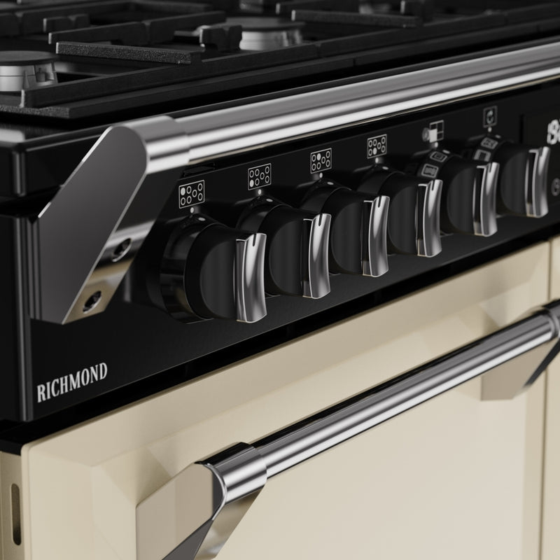 Stoves RCA RICH 110DF CRM - Cream 110cm Dual Fuel Range Cooker - Quad Oven, 7 Burners, AirFry - A Energy Rating