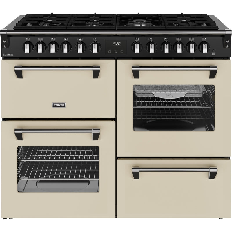 Stoves RCA RICH 110DF CRM - Cream 110cm Dual Fuel Range Cooker - Quad Oven, 7 Burners, AirFry - A Energy Rating