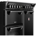 Stoves DX RCA RICH 90DF BLK - Black 90cm Dual Fuel Range Cooker - 5 Burners, 174L Quad Oven, A Energy Rated