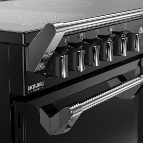 Stoves DX RCA RICH 100Ei RTY - Black Range Cooker - 196L Capacity - Quad Oven - Induction Hob - A Energy Rating
