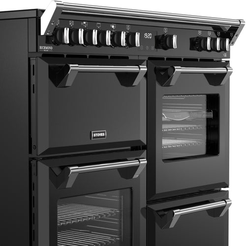 Stoves DX RCA RICH 100Ei RTY - Black Range Cooker - 196L Capacity - Quad Oven - Induction Hob - A Energy Rating