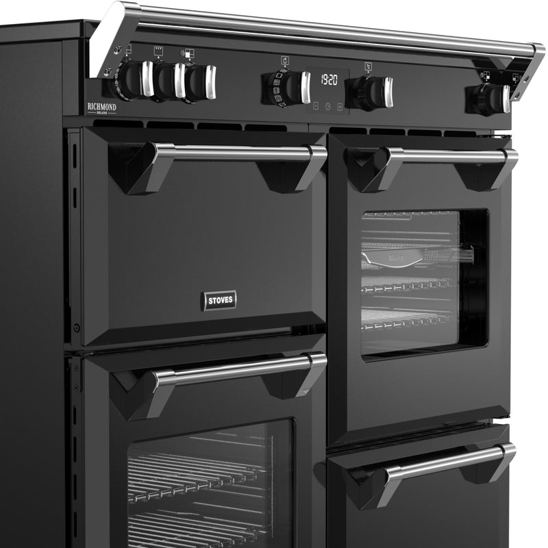 Stoves DX RCA RICH 100Ei ZLS - Black 100cm Range Cooker - 196L Cooking Capacity - Quad Oven - A Energy Rating