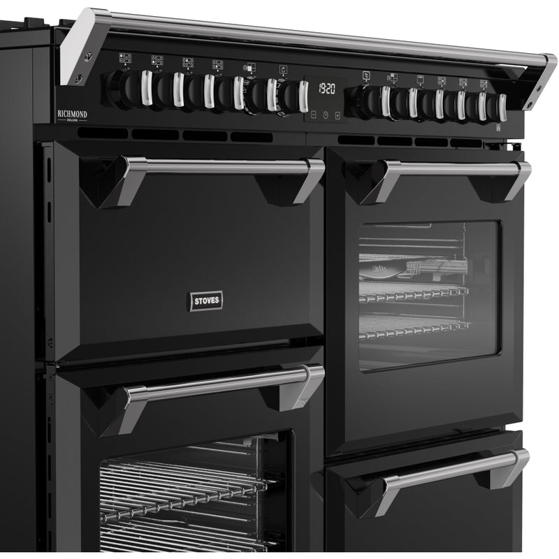 Stoves DX RCA RICH 110DF BLK - Black 110cm Dual Fuel Range Cooker - 196L Capacity - A Energy Rating