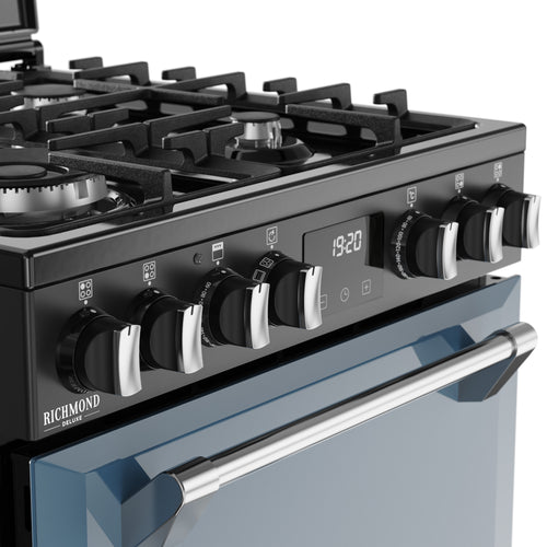 ST DX MRA RICH 60DF TWB 444411994 - Twilight Blue 60cm Dual Fuel Range Cooker - 4 Burners