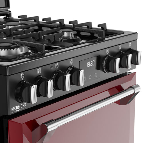 ST DX MRA RICH 60DF GAR 444411997 - Garnet Red 60cm Dual Fuel Range Cooker - 4 Burners