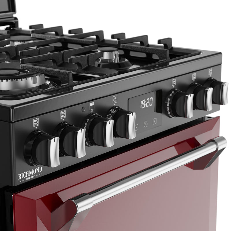 ST DX MRA RICH 60DF GAR 444411997 - Garnet Red 60cm Dual Fuel Range Cooker - 4 Burners