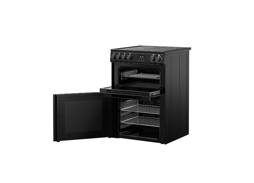 Belling BEL FSA VISION 60E BLK 444412049 - Black & Silver Steel Cooker - 99L Capacity