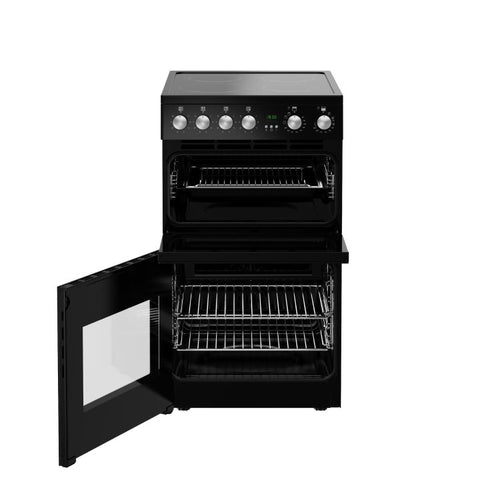 New World 444412056 - Black 50cm Electric Cooker - Double Oven - A energy