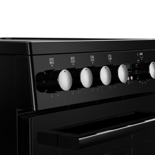 New World 444412056 - Black 50cm Electric Cooker - Double Oven - A energy