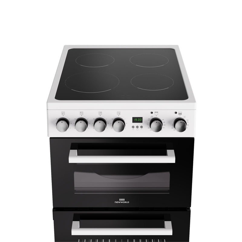 New World 444412057 - White 50cm Electric Cooker - Double Oven - A Energy Rating