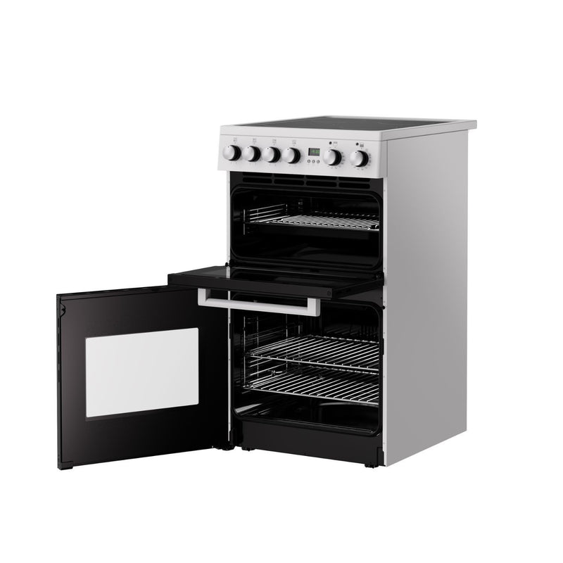 New World 444412057 - White 50cm Electric Cooker - Double Oven - A Energy Rating