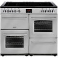 Belling Farmhouse 100E - Silver 100cm Range Cooker - 2 Ovens, 6 Zones, A/A Energy Rated