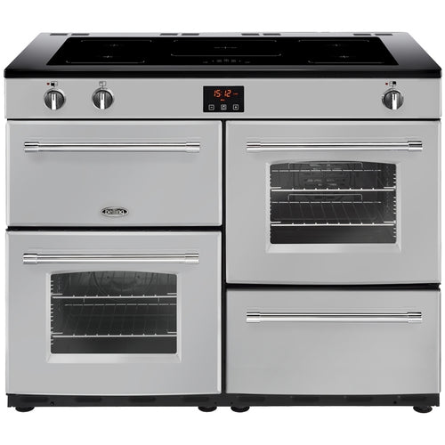 Belling Farmhouse 110Ei Silver - Grey 110cm Induction Range Cooker - 3 Ovens, 5 Zones - A Energy Rating