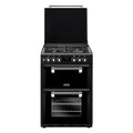 Stoves Richmond 600DF Black - Black Dual Fuel Cooker - 4 Burners, Double Oven, 102L Total Capacity - A Energy Rating