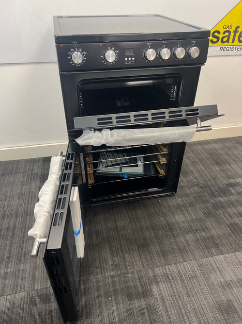 Hisense HDE3211BBUK - Black Electric Cooker - Double Oven - A Rated - Unboxed