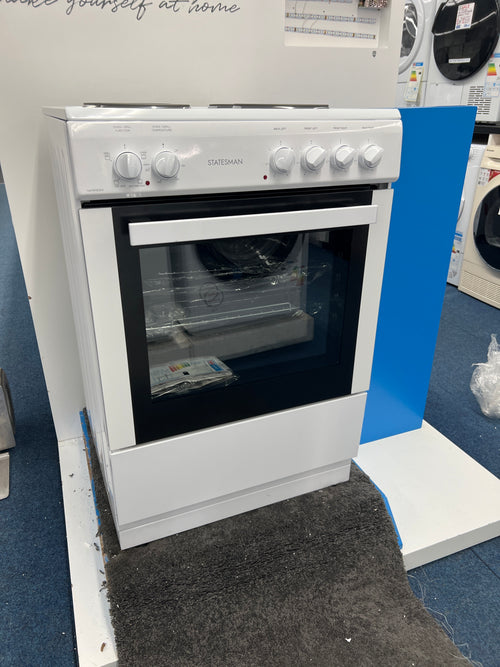 Statesman NAPIER60EW - White 4 Zone Electric Cooker - A energy - Unboxed