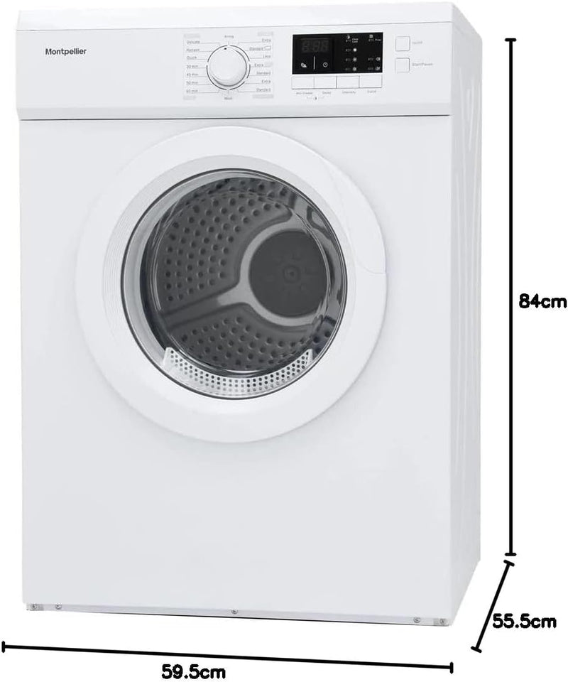 Montpellier MVSD7W - White 7KG Vented Dryer - C energy - Display