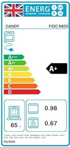Candy FIDCN602 - Black 70L Single Oven - 8 Functions - A+ Energy
