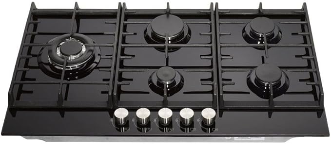 Teknix SCGH751B - Black 5 Zone Gas Hob