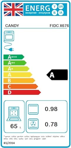 Candy FIDCX676 - Stainless Steel 60cm Built-In Single Oven - 70L Capacity - A Energy Rating