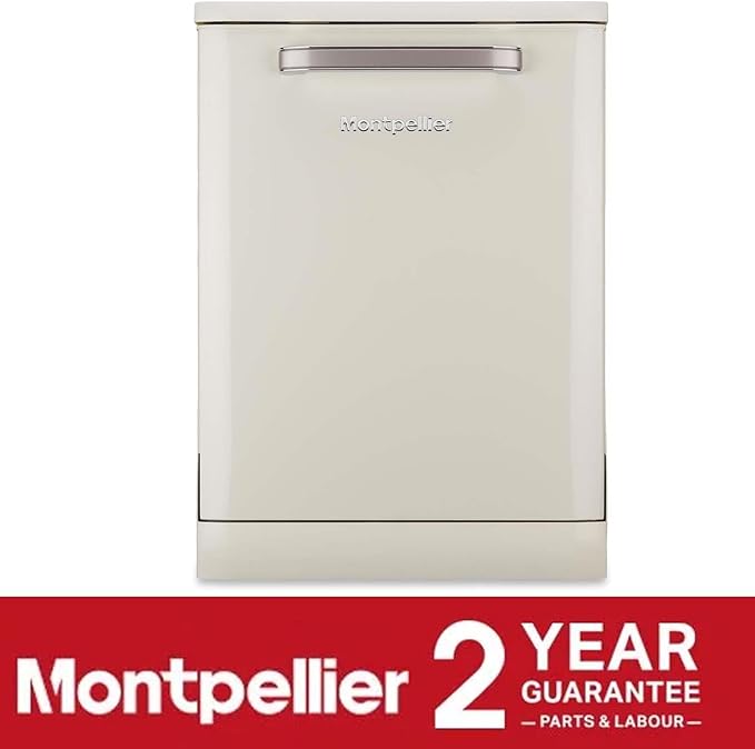 Montpellier MAB1353DC - Cream 13 Place Settings Retro Dishwasher - D Energy Rating