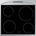 Amica AFC602SS 60cm Ceramic Electric Cooker with Double Oven, A Rated - Silver