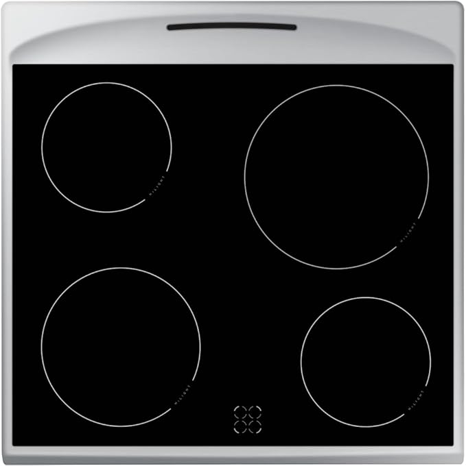 Amica AFC602SS 60cm Ceramic Electric Cooker with Double Oven, A Rated - Silver