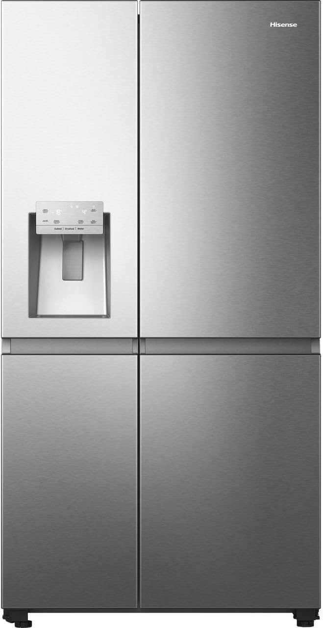 Hisense RS818N4IIE Wifi Connected Plumbed Total No Frost American Fridge Freezer - Stainless Steel - E Rated