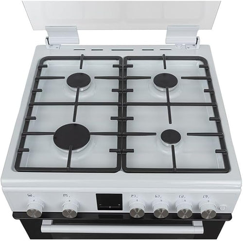 Teknix TKGD60W - White 60cm Double Oven Gas Cooker - A Energy
