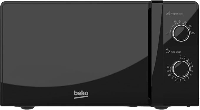 Beko MOC20100BFB - Black 20L Solo Microwave - 700W - Manual Controls