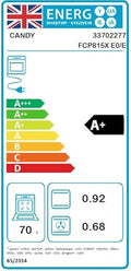 CANDY FCP815X E0/E - Stainless Steel 70L Single Oven - WIFI Control - A+ Energy Rating