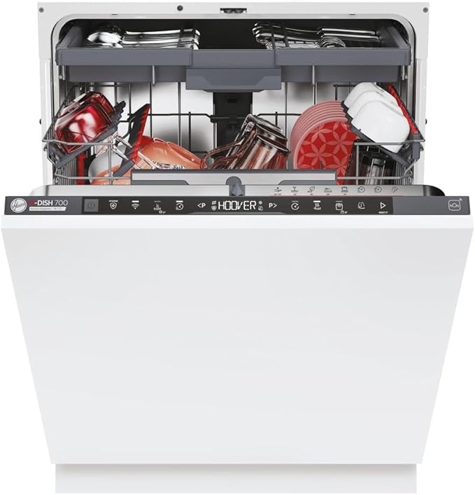 Hoover HI 6C4S1PTA-80 - Anthracite Bezel 16 Place Integrated Dishwasher - Inverter Motor - C energy