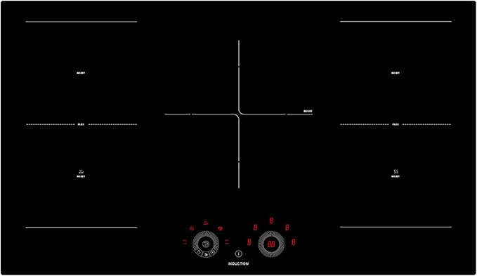 Teknix SCIH90SW - Black 6 Zone Induction Hob