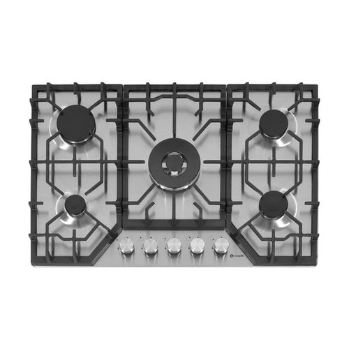 Caple C4071G - Stainless Steel 76cm 5 Burner Gas Hob - 4kW Triple Ring Burner - Flame Safety