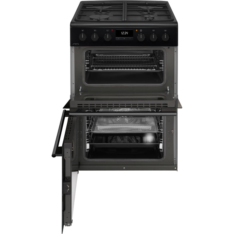 CDA CFD600MB - Matte Black 60cm Freestanding Duel Fuel Cooker - 4 Zone Gas Hob - A/A Energy