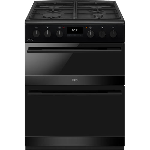 CDA CFD600MB - Matte Black 60cm Freestanding Duel Fuel Cooker - 4 Zone Gas Hob - A/A Energy