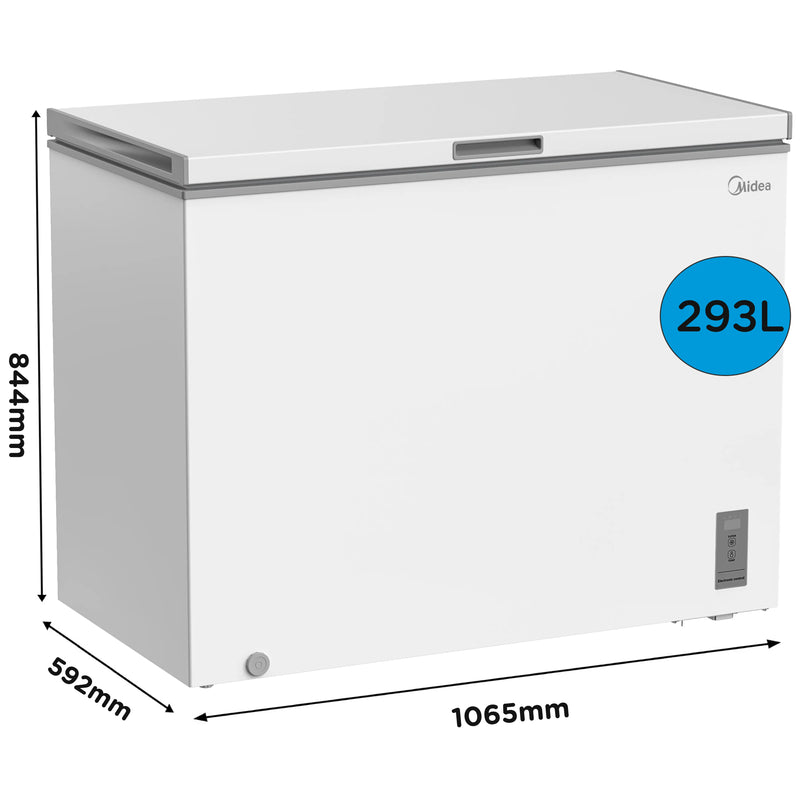Midea MDRC411FZE01 - White Chest Freezer - 293L Capacity - E Energy Rating