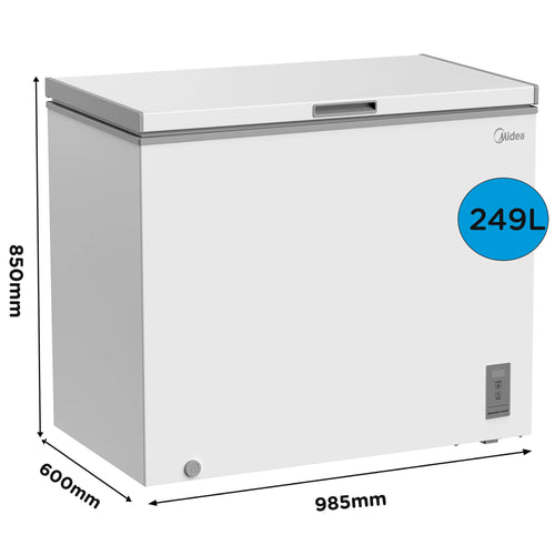 Midea MDRC345FZE01 - White Chest Freezer - 249L Capacity - E Energy Rating